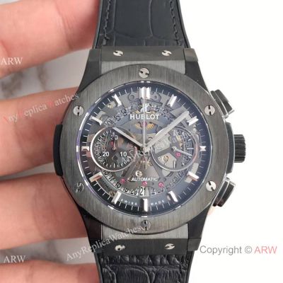 Swiss Hublot Classic Fusion Aerofusion Black Ceramic Mens Watch Copy 7750 Movment